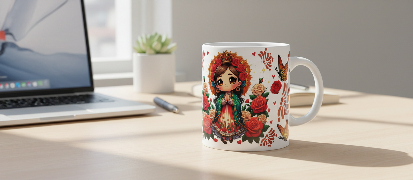 Orange Virgencita - UVDTF Wrap for cups/hard surfaces sticker