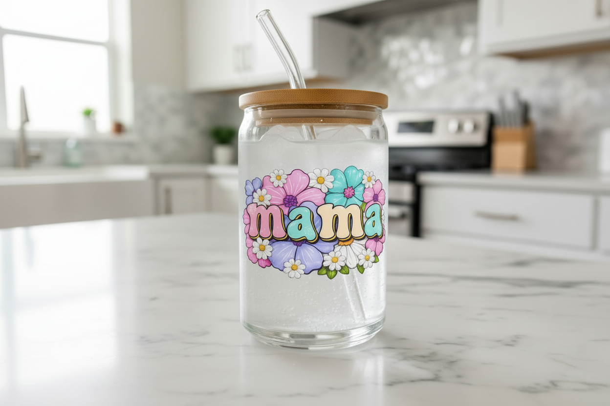 Pastel Mama & Daisies - UVDTF Wrap for cups/hard surfaces sticker