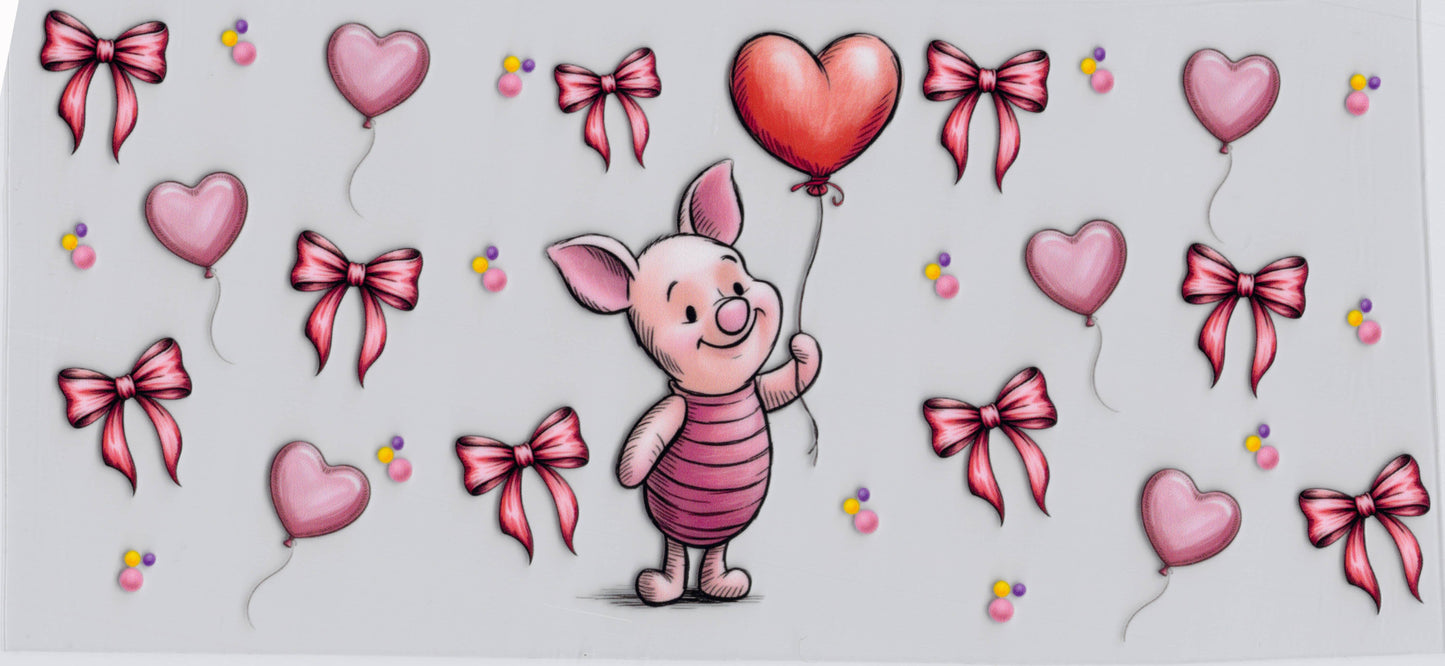 Piglet & Balloons - UVDTF Wrap for cups/hard surfaces sticker