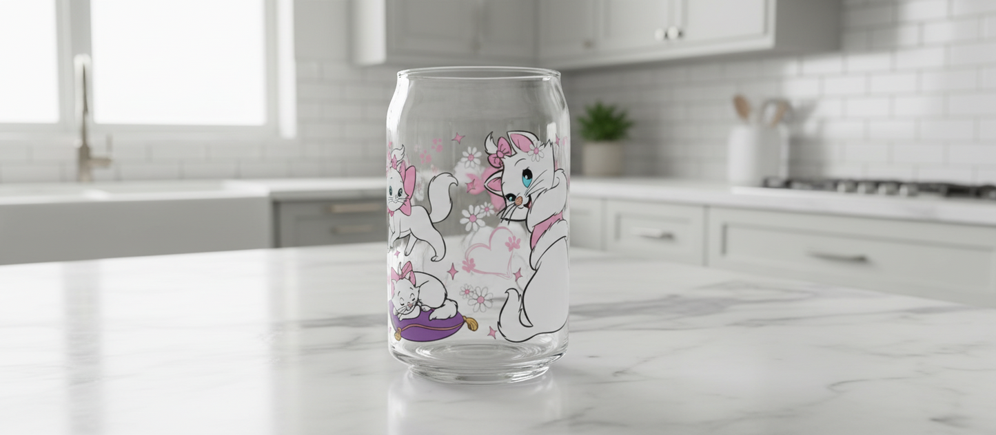 Calcomanía UVDTF con la frase "Tengo actitud felina"