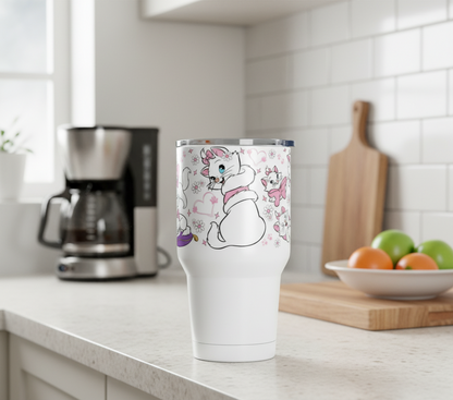 Calcomanía UVDTF con la frase "Tengo actitud felina"