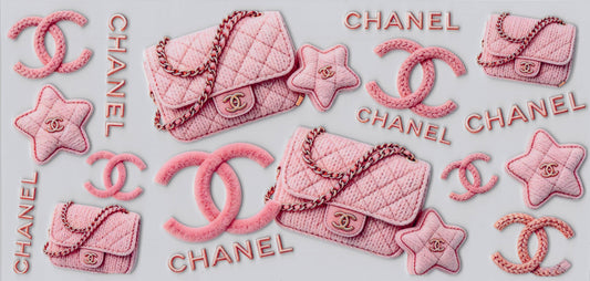 Pink Chanel Purses - UVDTF Wrap for cups/hard surfaces sticker