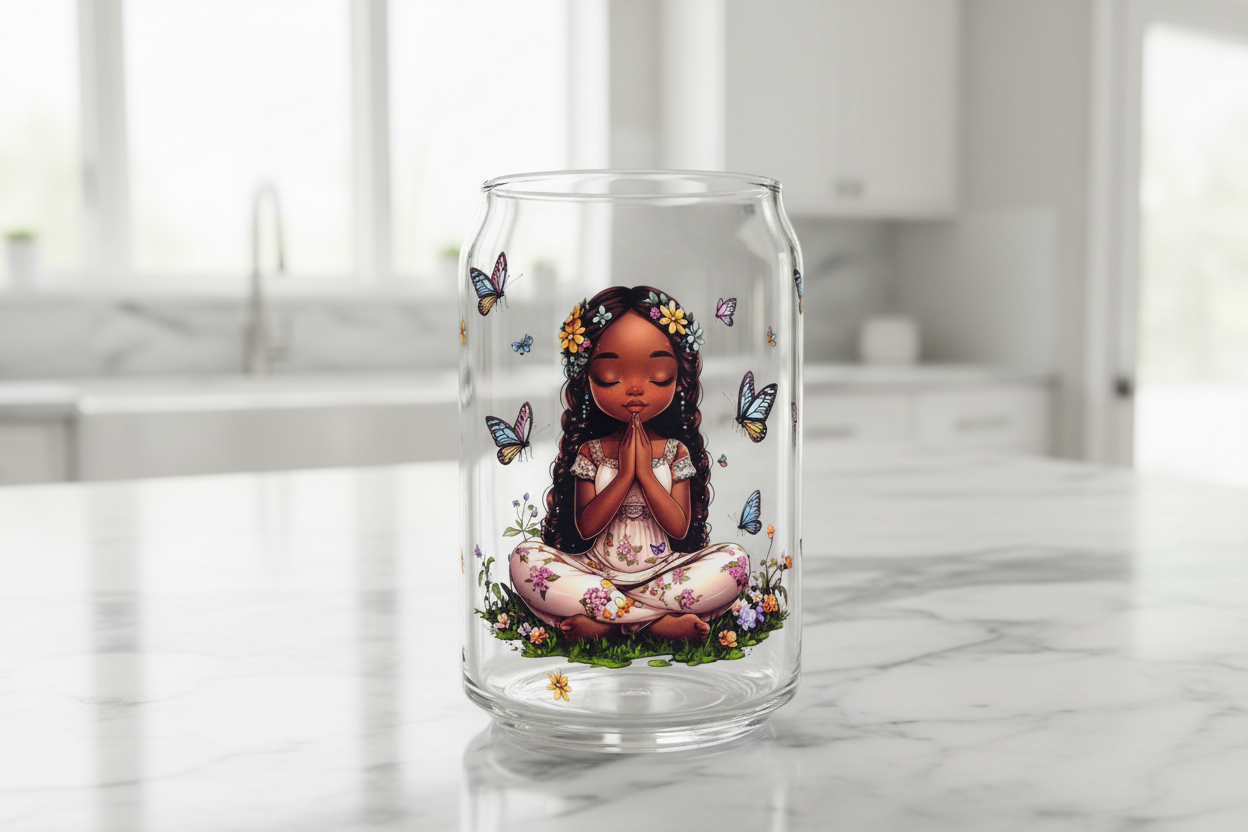 Praying Cutie #2 - UVDTF Wrap for cups/hard surfaces sticker