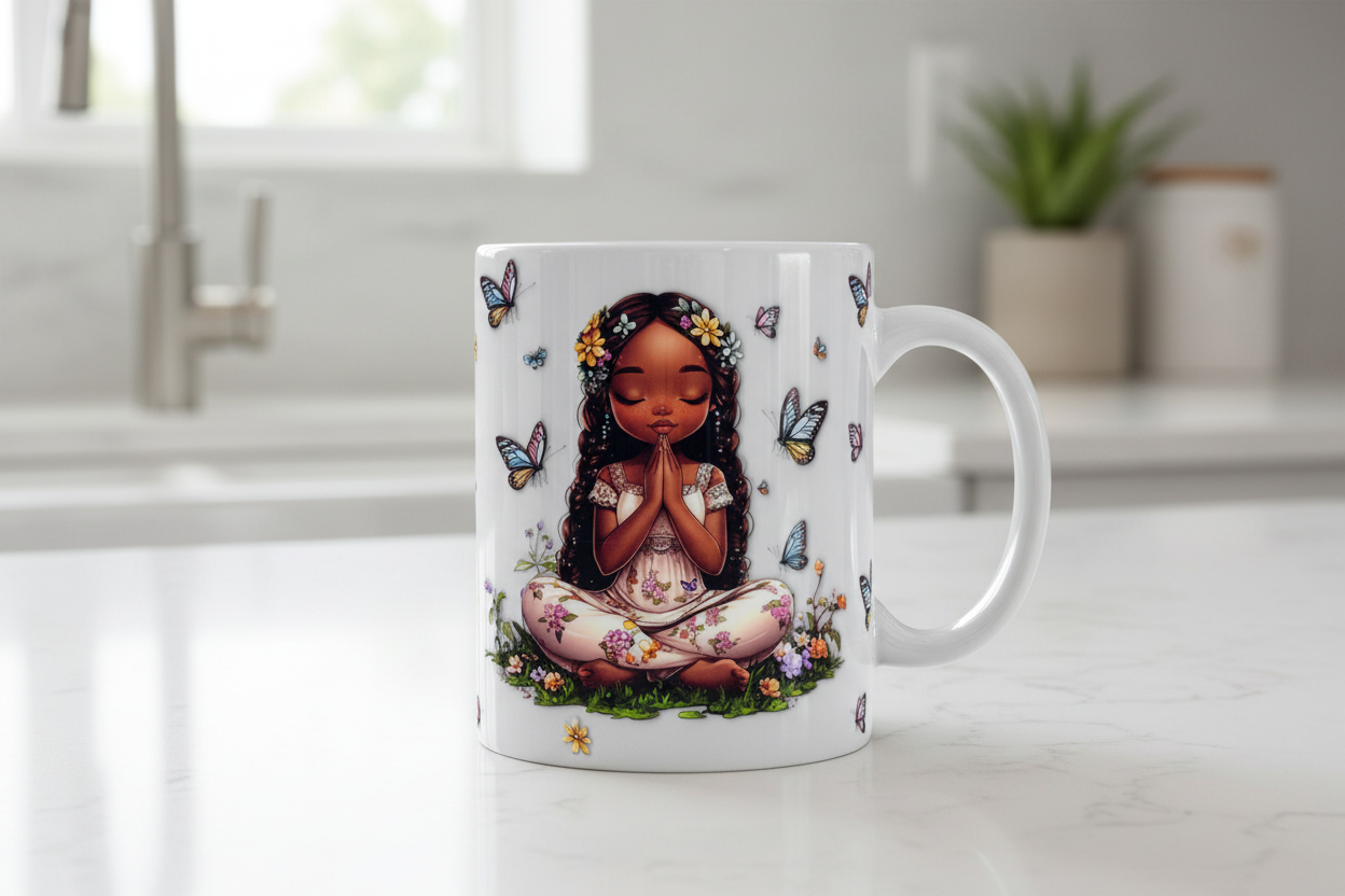Praying Cutie #2 - UVDTF Wrap for cups/hard surfaces sticker