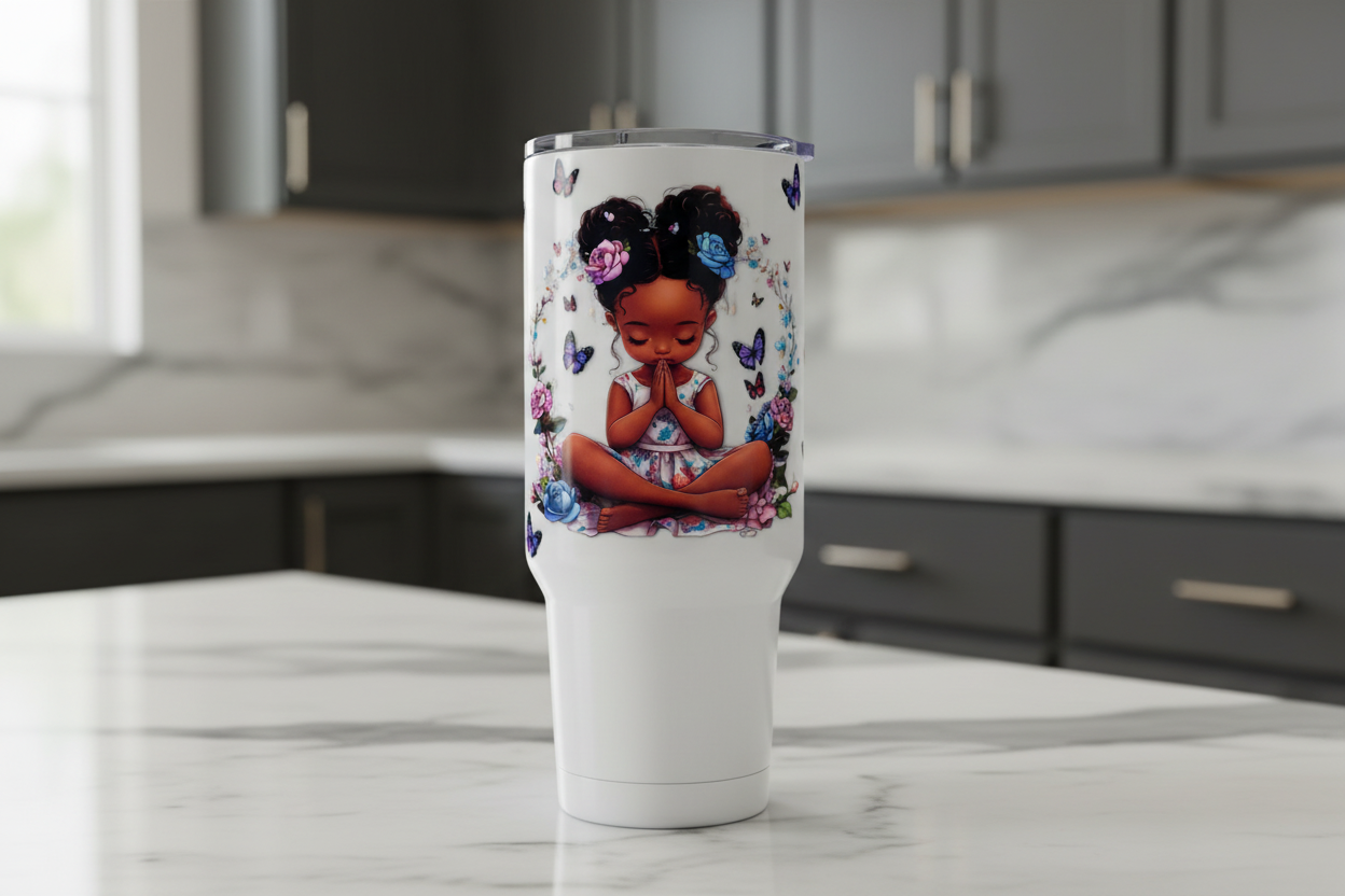 Praying Cutie #3 - UVDTF Wrap for cups/hard surfaces sticker