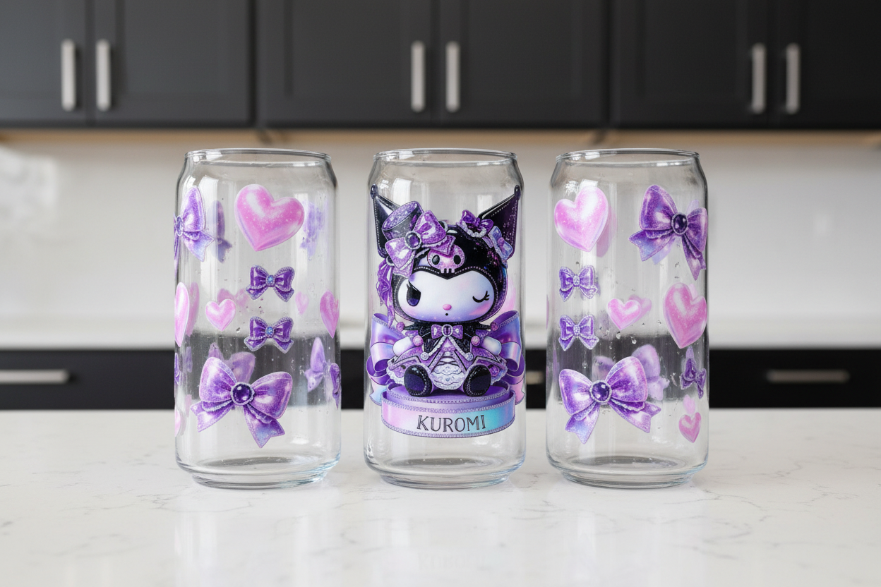 Purple Bow Kuromi - UVDTF Wrap for cups/hard surfaces for cups/hard surfaces sticker