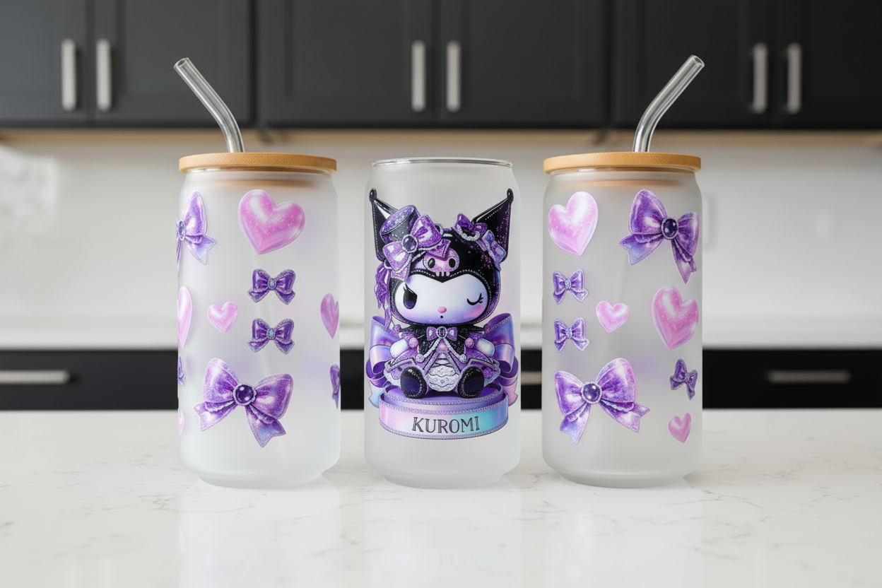 Purple Bow Kuromi - UVDTF Wrap for cups/hard surfaces for cups/hard surfaces sticker