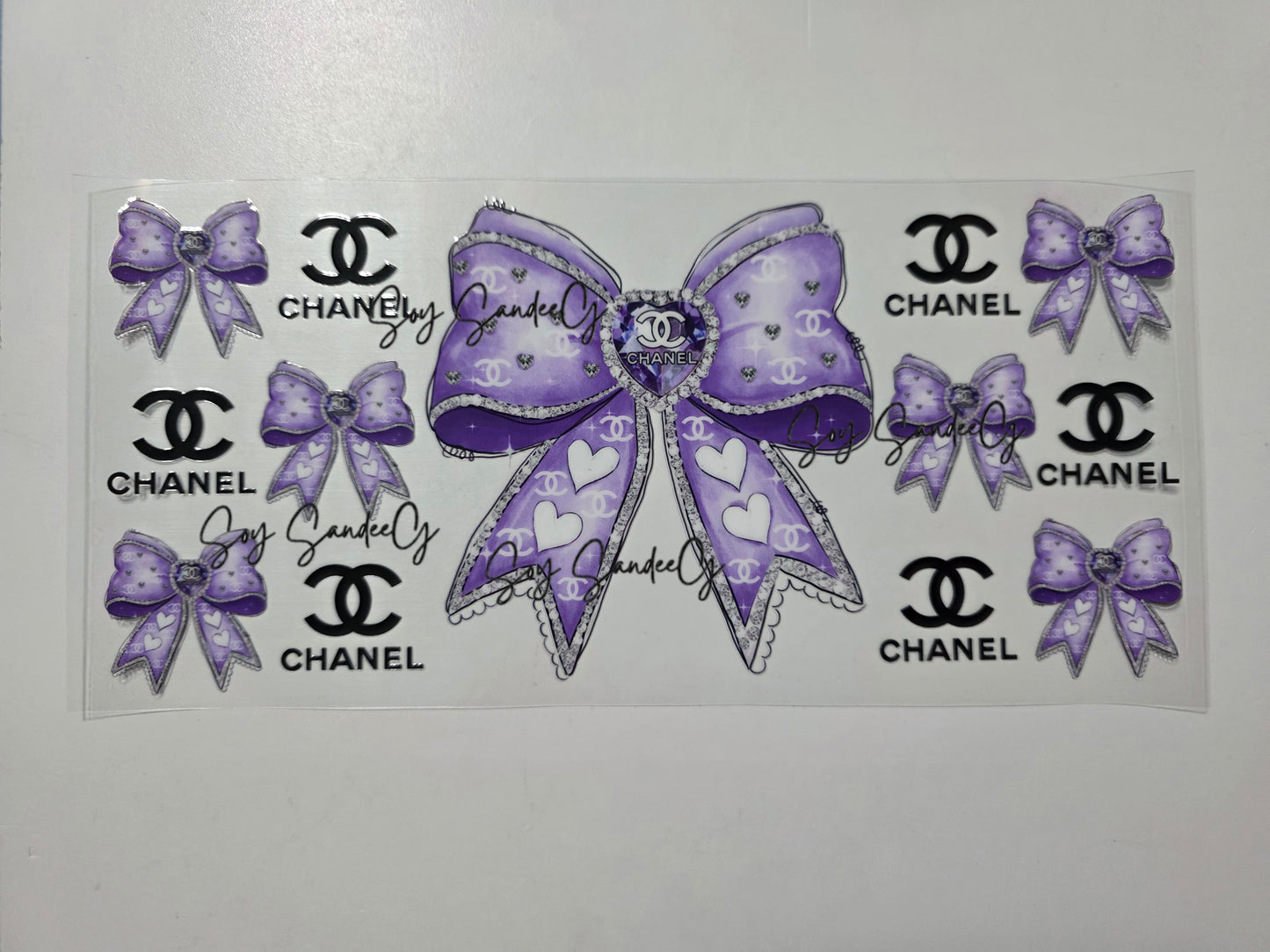 Purple Chanel Bow - UVDTF wrap for cups/hard surfaces sticker
