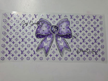 Purple Louis Vuitton Bow - UVDTF Wrap for cups/hard surfaces sticker