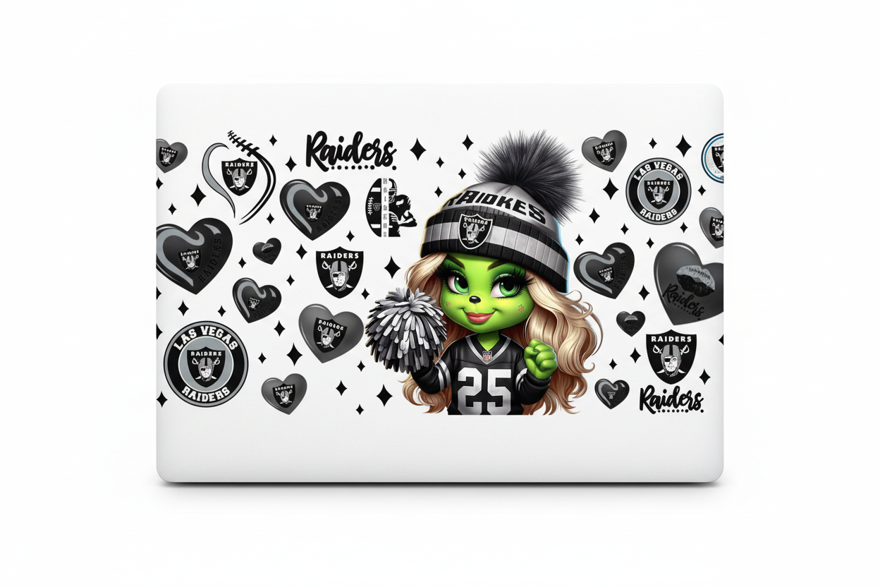 Raiders Green Cheerleader - UVDTF Wrap for cups/hard surfaces sticker
