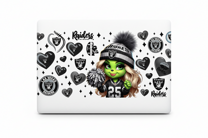 Raiders Green Cheerleader - UVDTF Wrap for cups/hard surfaces sticker