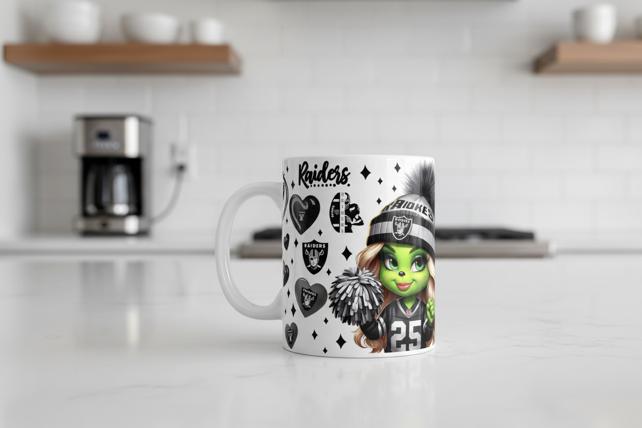 Raiders Green Cheerleader - UVDTF Wrap for cups/hard surfaces sticker