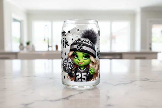 Raiders Green Cheerleader - UVDTF Wrap for cups/hard surfaces sticker