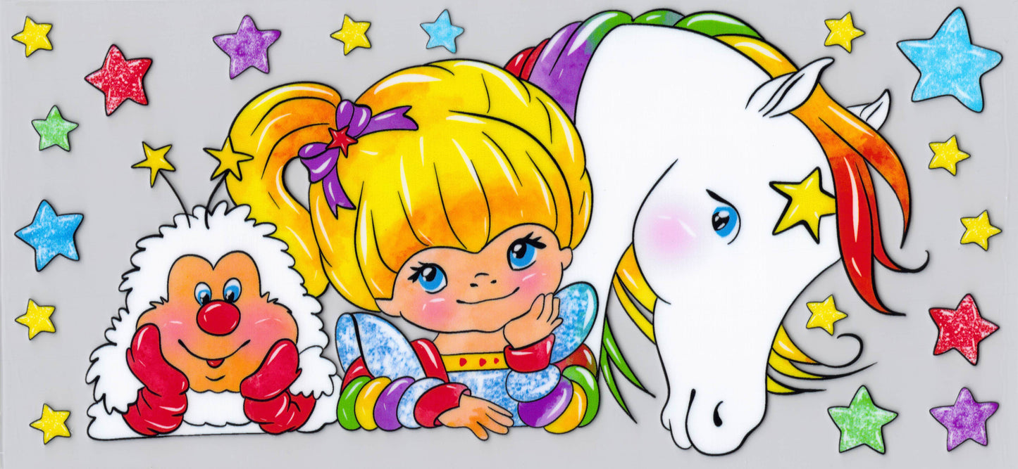 Rainbow Brite & Unicorn  - UVDTF Wrap for cups/hard surfaces sticker