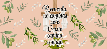 Recuerda No Caminas Solo - UVDTF Wrap for cups/hard surfaces sticker (Clear Background)