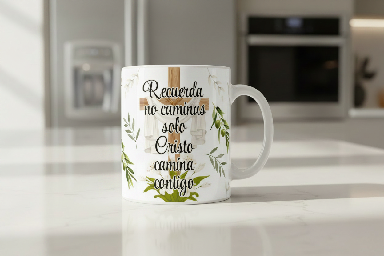 Recuerda No Caminas Solo - UVDTF Wrap for cups/hard surfaces sticker (Clear Background)