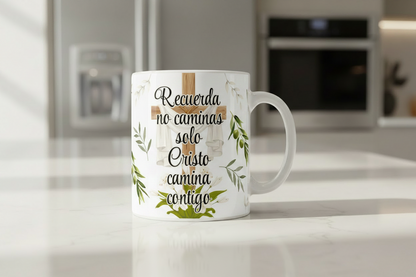 Recuerda No Caminas Solo - UVDTF Wrap for cups/hard surfaces sticker (Clear Background)