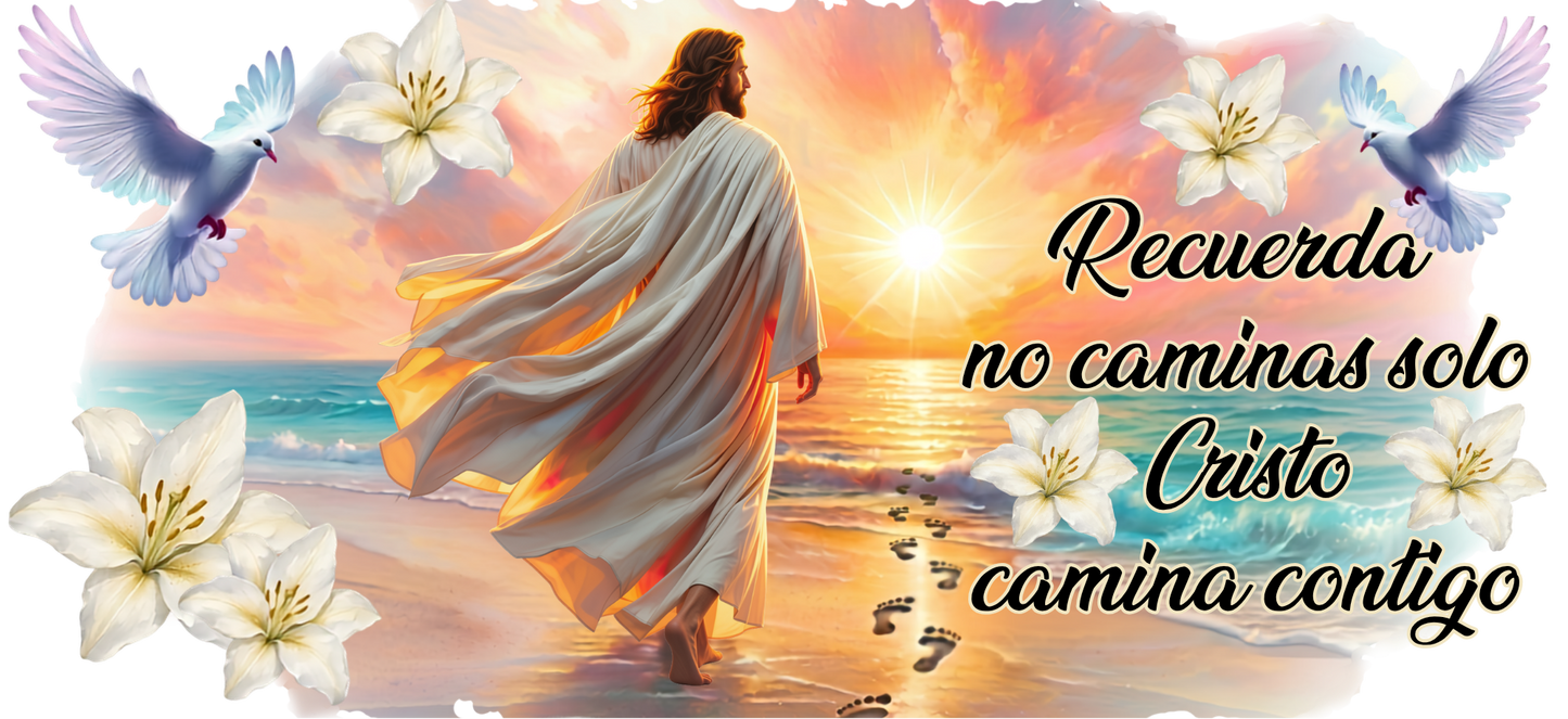 Recuerda No Caminas Solo (Colorful) - UVDTF Wrap for cups/hard surfaces sticker