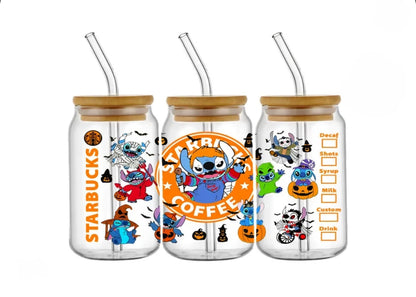 Halloweeen Starbucks Stitch UVDTF Wrap