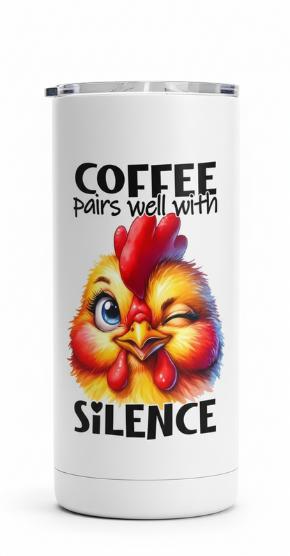 Coffee Pairs Well with Silence - UVDTF Decal for cups/hard surfaces sticker
