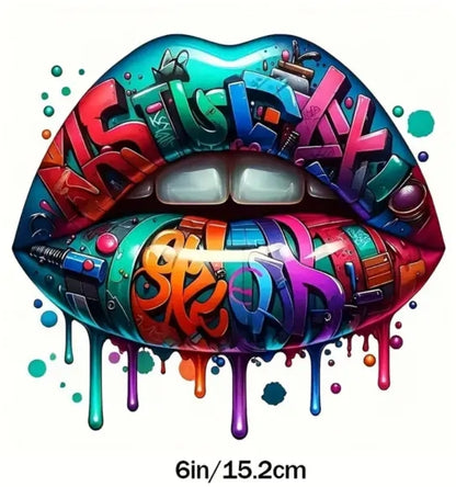 Vibrant Graffiti Lips (Vinyl Decal 6")