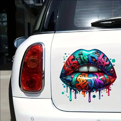 Vibrant Graffiti Lips (Vinyl Decal 6")