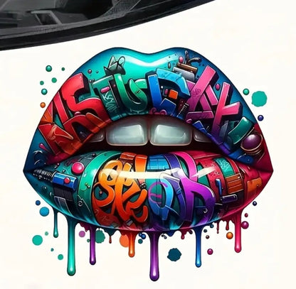 Vibrant Graffiti Lips (Vinyl Decal 6")