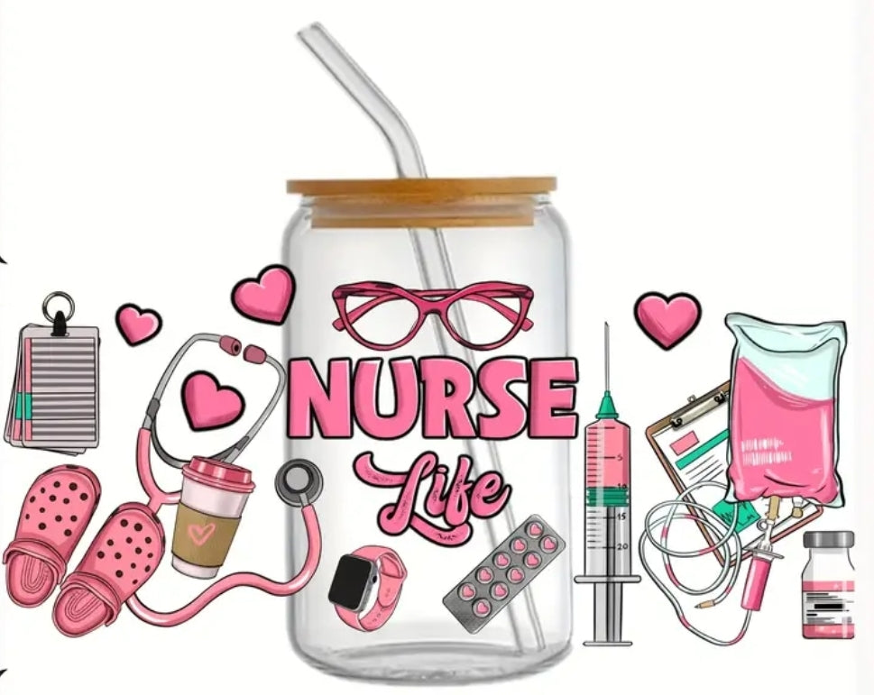 Envoltura UVDTF rosa de Nurse Life