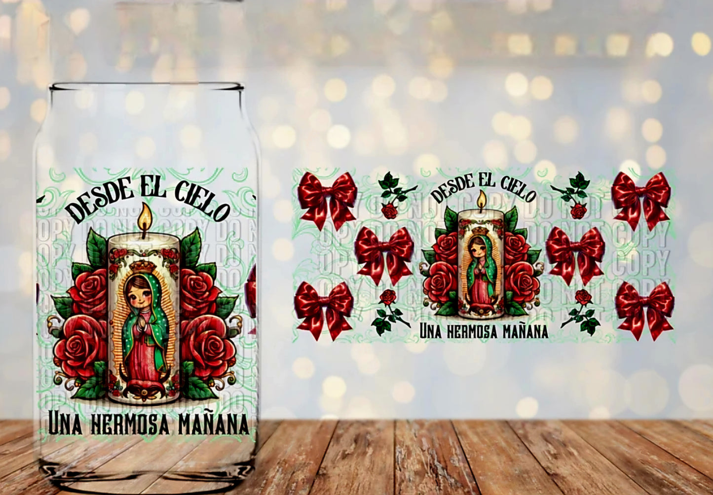 Virgen de Guadalupe Candle - UVDTF Wrap for cups/hard surfaces sticker