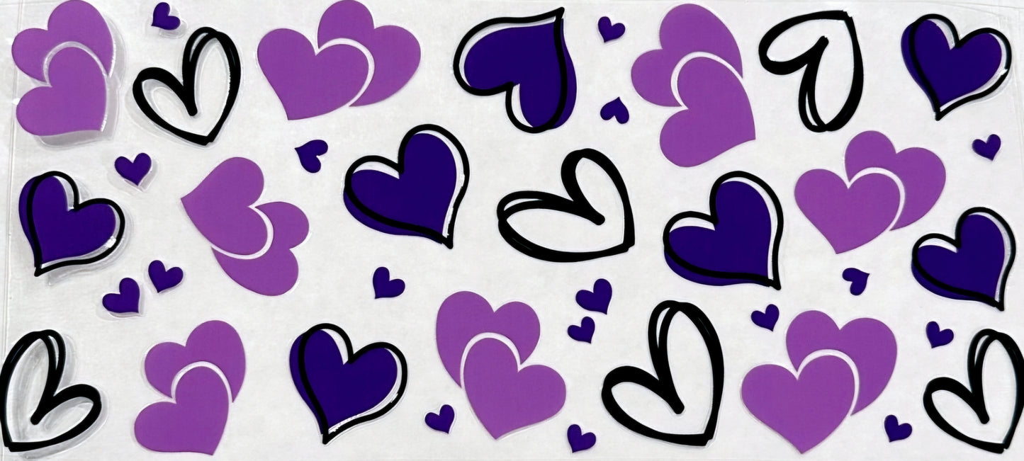 Purple Hearts - UVDTF Wrap