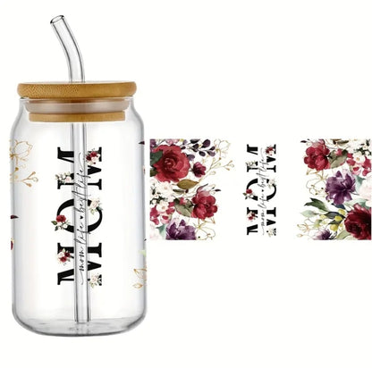 Mamá - Envoltura UVDTF con rosa roja