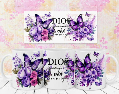 Envoltura UVDTF con mariposas moradas de Dios