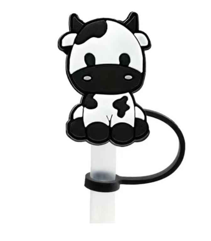 Cute Cow Straw Topper