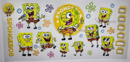 Spongebob Starbucks - UVDTF wrap for cups/hard surfaces sticker