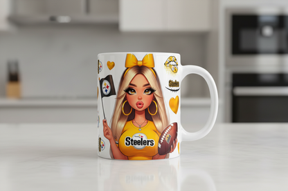 Steelers Cheerleader - UVDTF Wrap for cups/hard surfaces sticker