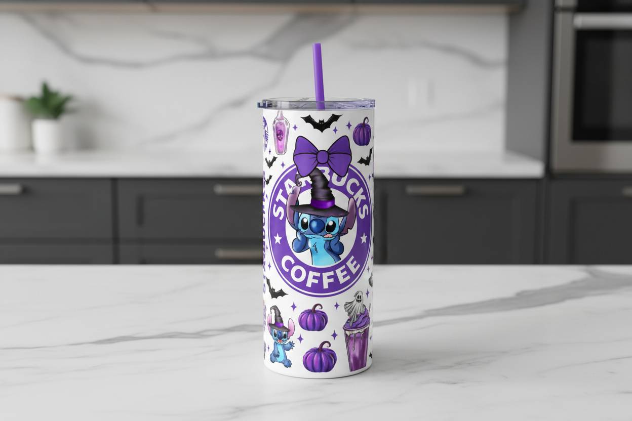 Coser envolturas UVDTF azules de Starbucks