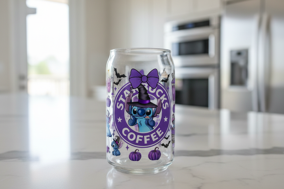 Coser envolturas UVDTF azules de Starbucks