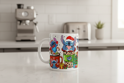 Stitch Christmas Cups - UVDTF Wrap for cups/hard surfaces sticker