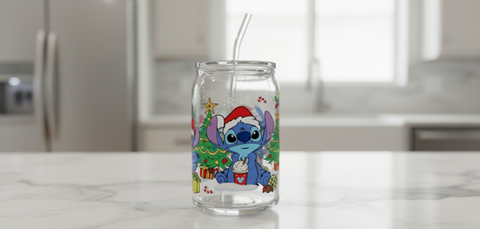 Adhesivo UVDTF con diseño de bastón de caramelo de Stitch