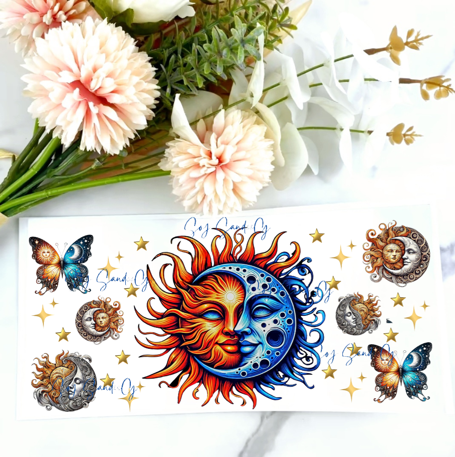 Sun & Moon - UVDTF Wrap for cups/ hard surfaces sticker