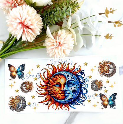 Sun & Moon - UVDTF Wrap for cups/ hard surfaces sticker