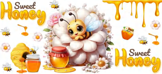 Sweet Honey White - UVDTF Wrap for cups/hard surfaces sticker