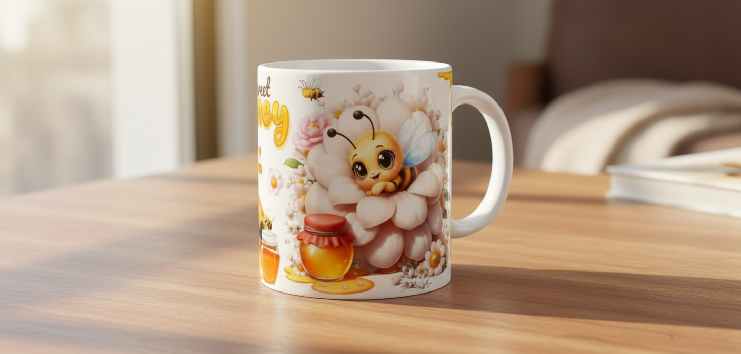 Sweet Honey White - UVDTF Wrap for cups/hard surfaces sticker