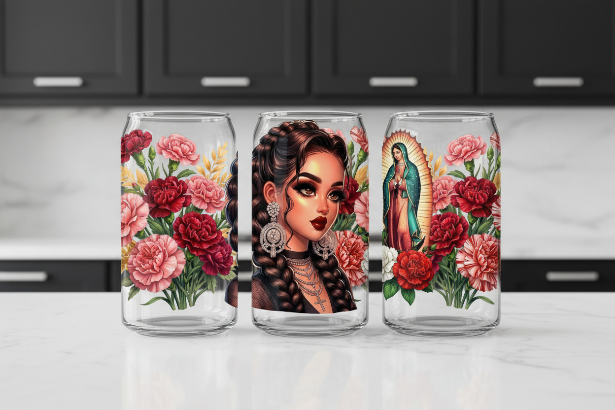 Virgencita Lady - UVDTF Wrap for cups/hard surfaces sticker