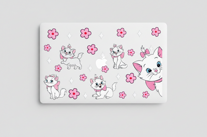 White Cats & Pink Flowers  - UVDTF Wrap for cups/hard surfaces sticker