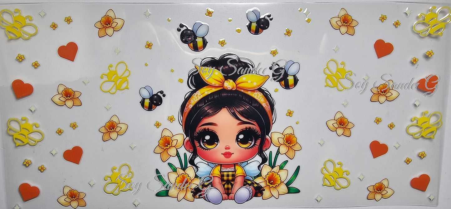Yellow Bandana Bee Cutie - UVDTF Wrap for cups/hard surfaces sticker