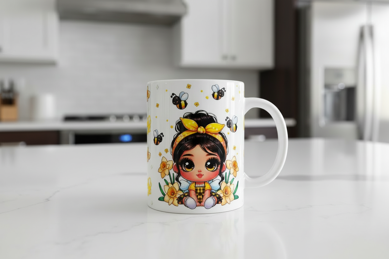 Yellow Bandana Bee Cutie - UVDTF Wrap for cups/hard surfaces sticker