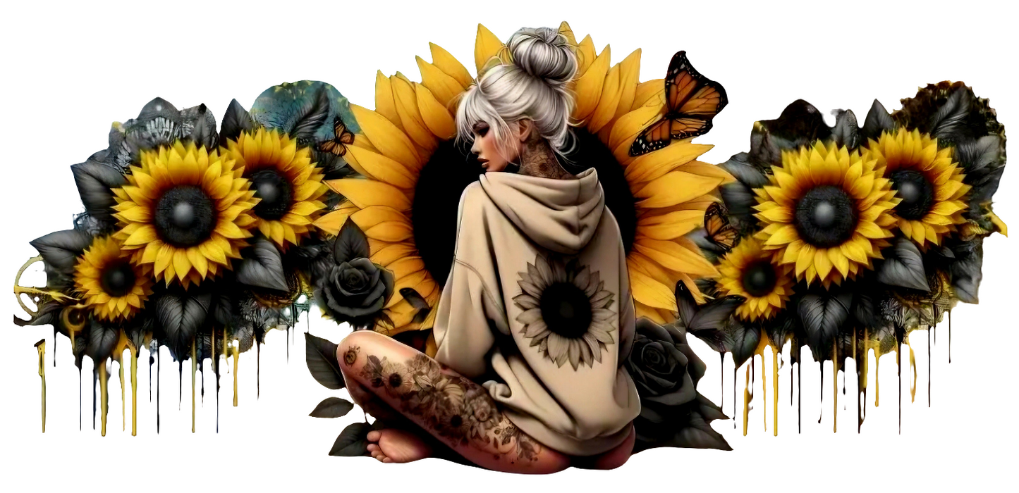 Yellow Sunflower Girl - UVDTF Wrap