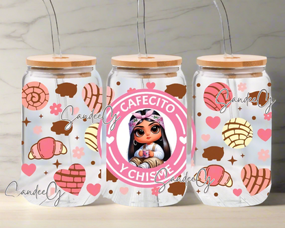 Cafecito Cutie - UVDTF Wrap for cups/hard surfaces sticker
