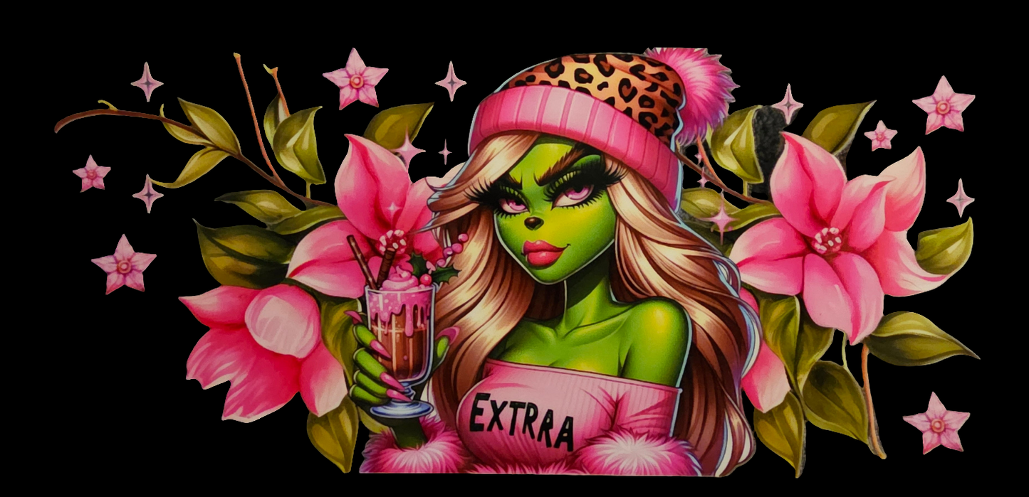 Extraa Sexy Green Girl - UVDTF Wrap for cups/hard surfaces sticker